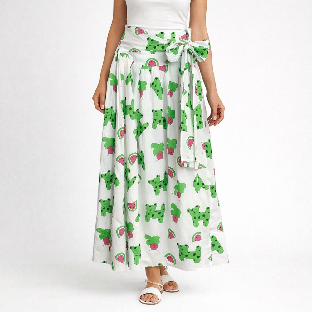 Mary‎ Marshmallow Womens Snappy Turtle Wrap Skirt Free Size Puppy Watermelon NWT